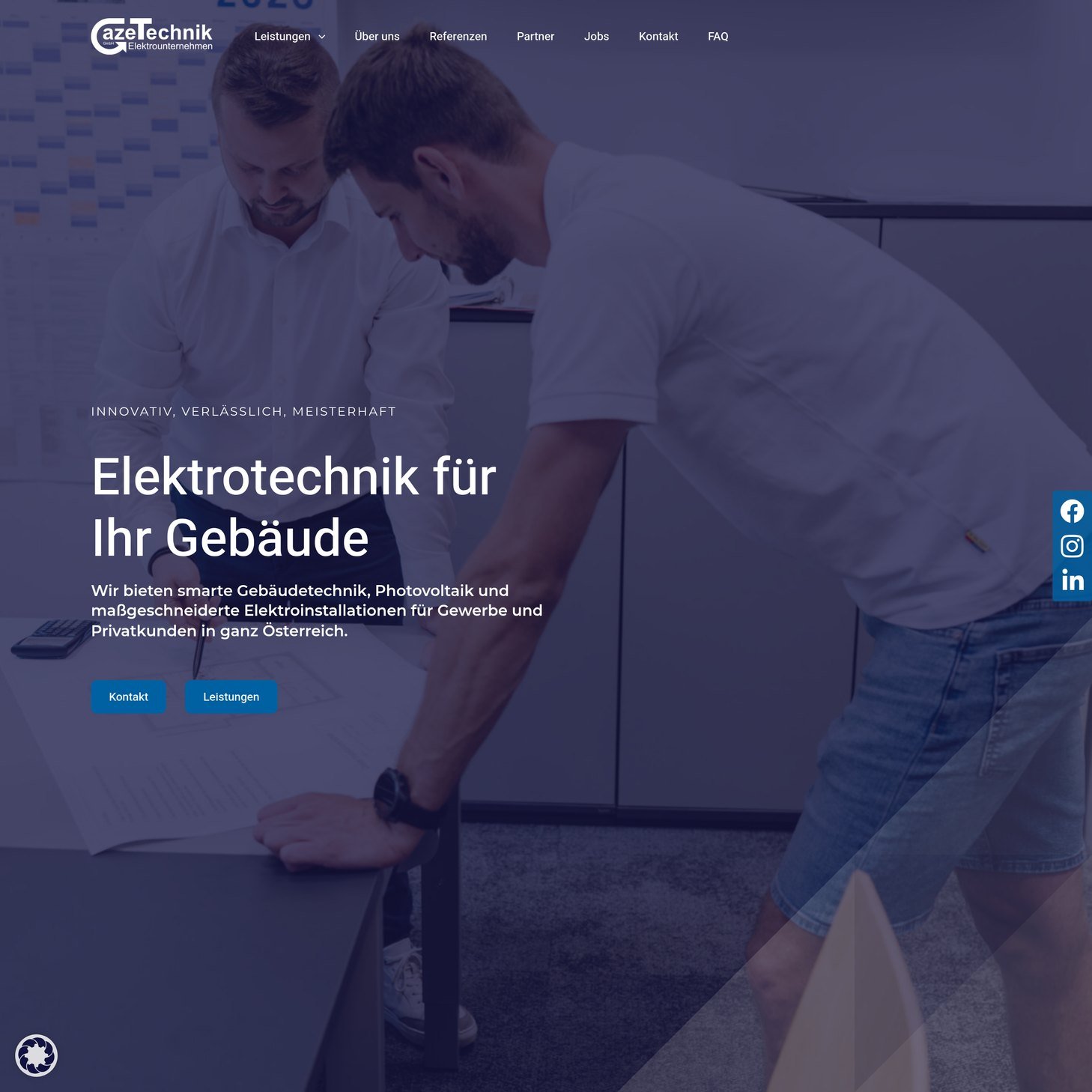 WordPress Homepage von AZE Technik