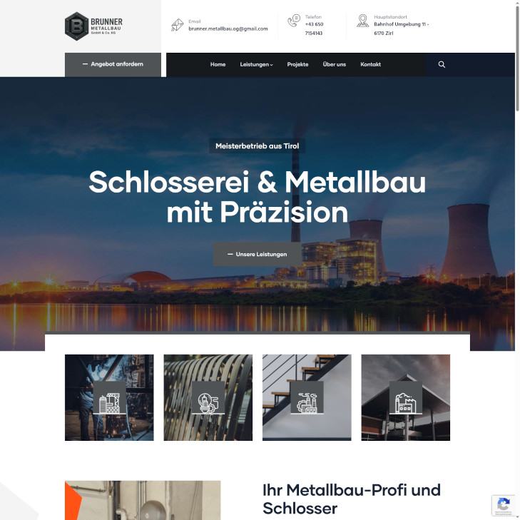 Drupal Homepage von Brunner Metallbau